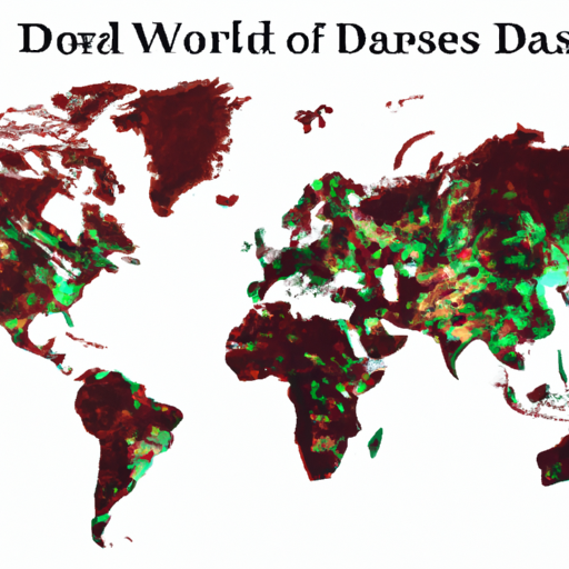 A world map highlighting countries with high rates of rare diseases.